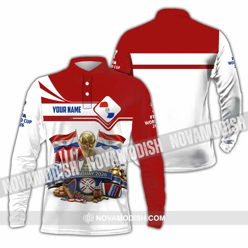 Unisex Shirt - Custom Paraguay World Cup 2026 Shirt - Long Sleeve Polo / S - T-shirt