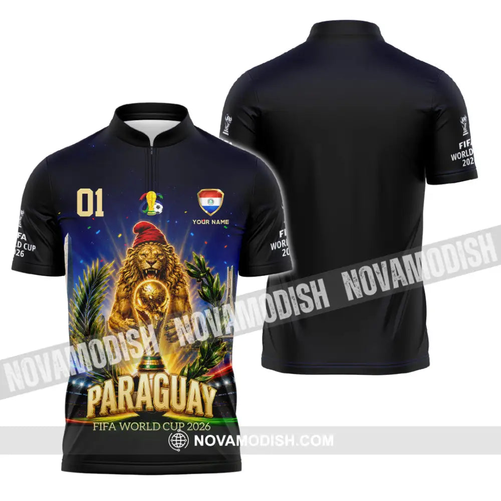 Unisex Shirt - Custom Paraguay World Cup 2026 Shirt - Zipper Polo Shirt / S - T-shirt