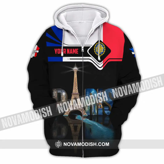 Unisex Shirt - Custom Paris 3D Shirt Zipper Hoodie / S T-shirt