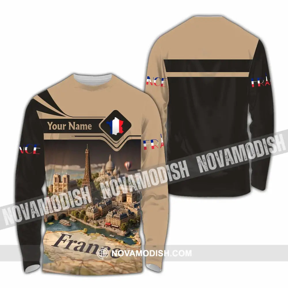 Unisex Shirt - Custom Paris France 3D Shirt Long Sleeve Shirt / S T-shirt