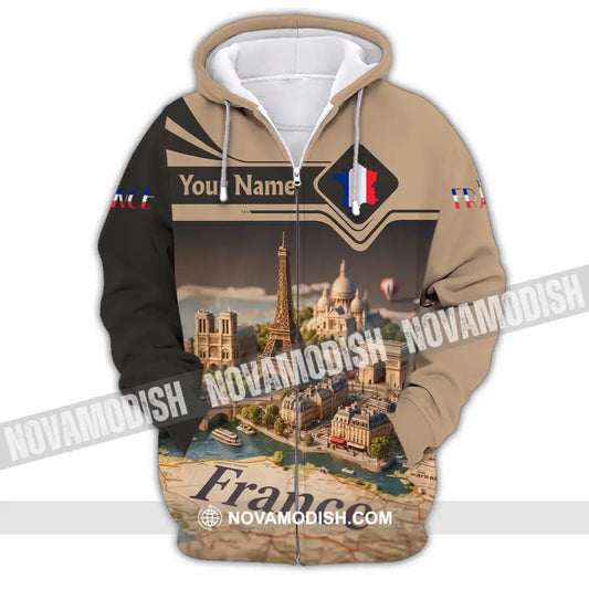 Unisex Shirt - Custom Paris France 3D Shirt Zipper Hoodie / S T-shirt