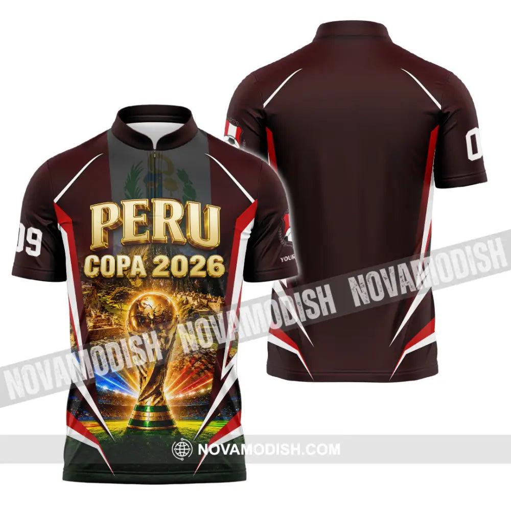 Unisex Shirt - Custom Peru Copa 2026 Shirt - Zipper Polo Shirt / S - T-shirt