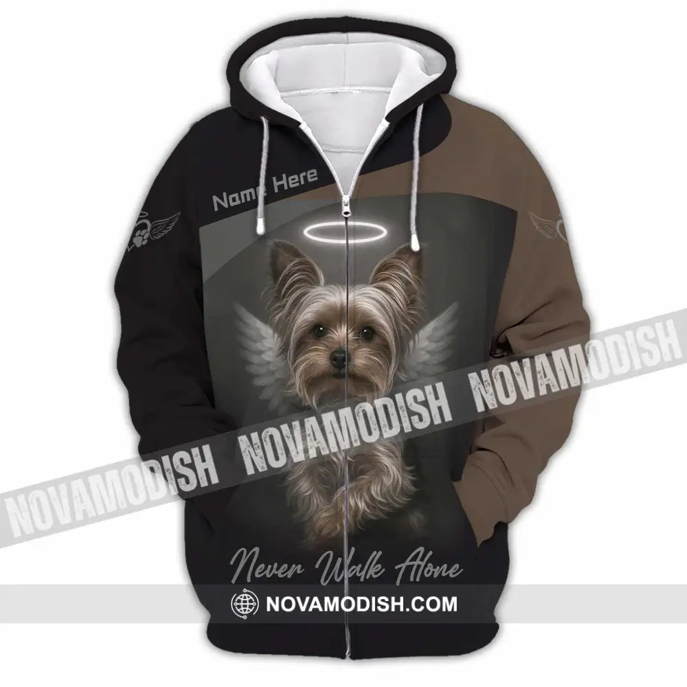 Unisex Shirt - Custom Pet Lover Never Walk Alone 3D Shirt Zipper Hoodie / S T-shirt