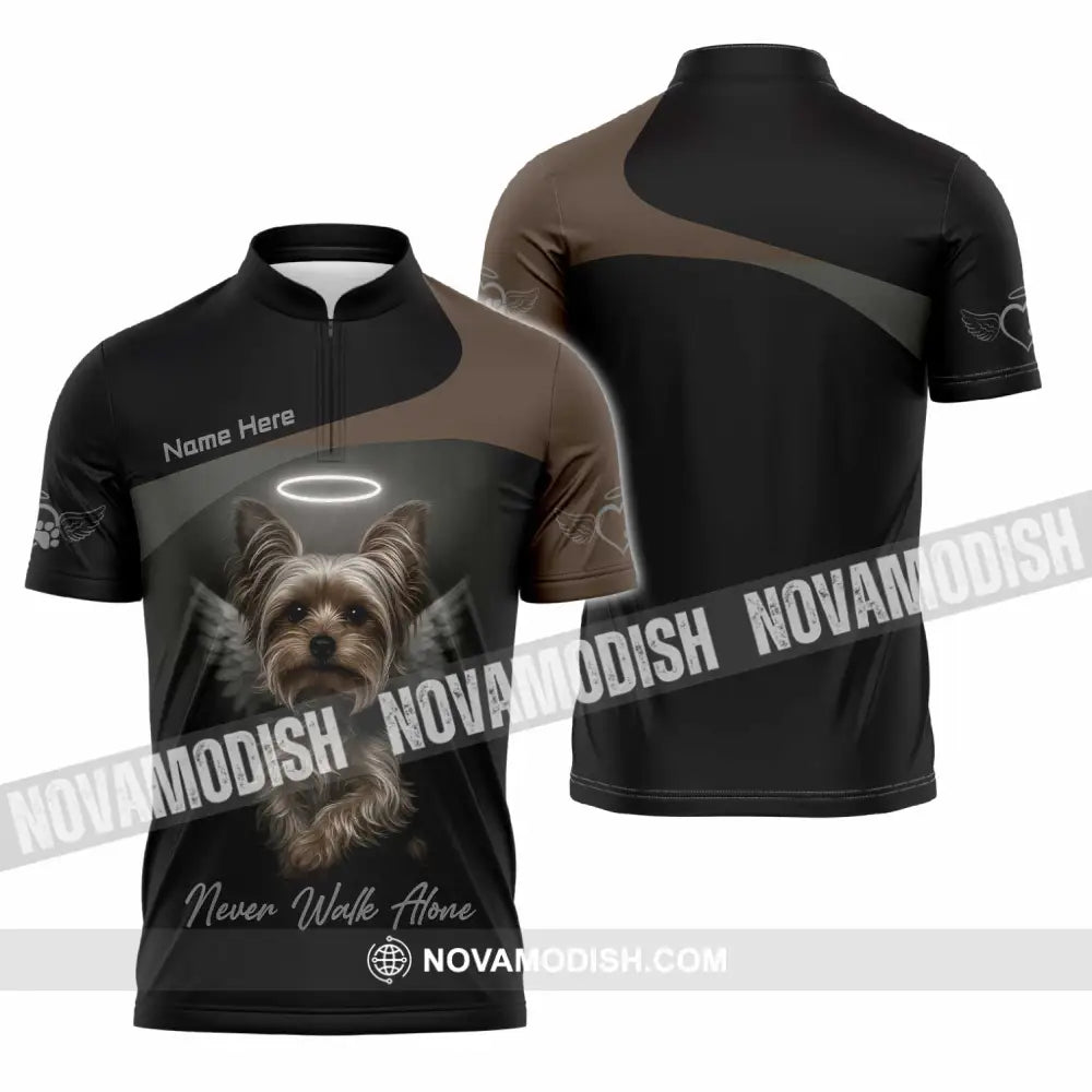 Unisex Shirt - Custom Pet Lover Never Walk Alone 3D Shirt Zipper Polo Shirt / S T-shirt