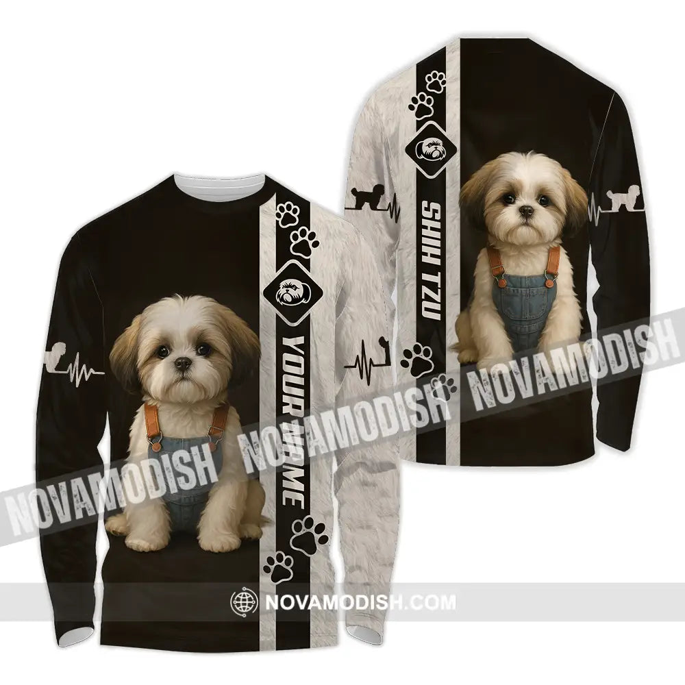 Unisex Shirt - Custom Pet Lover Shih Tzu Shirt Long Sleeve Shirt / S T-shirt