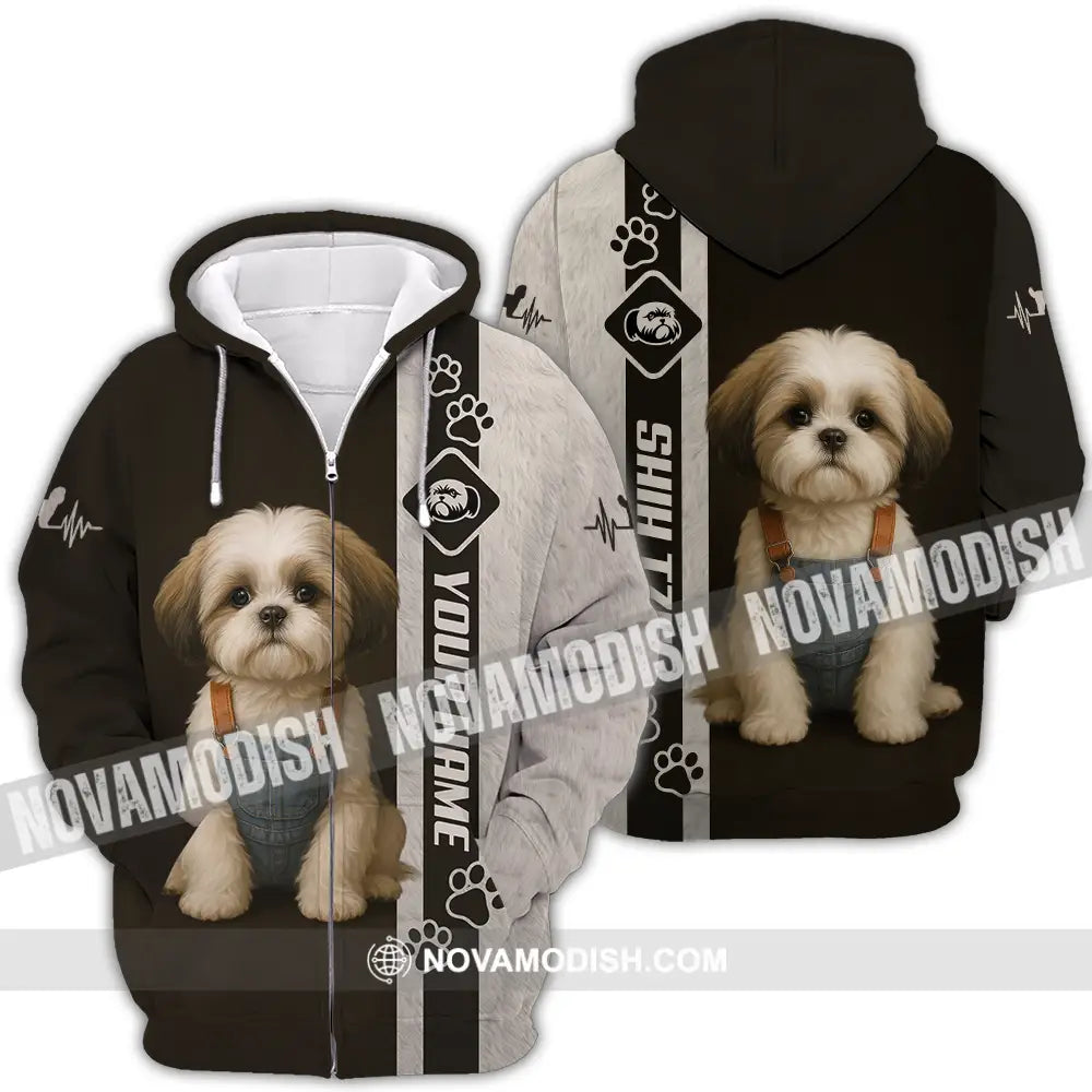 Unisex Shirt - Custom Pet Lover Shih Tzu Shirt Zipper Hoodie / S T-shirt