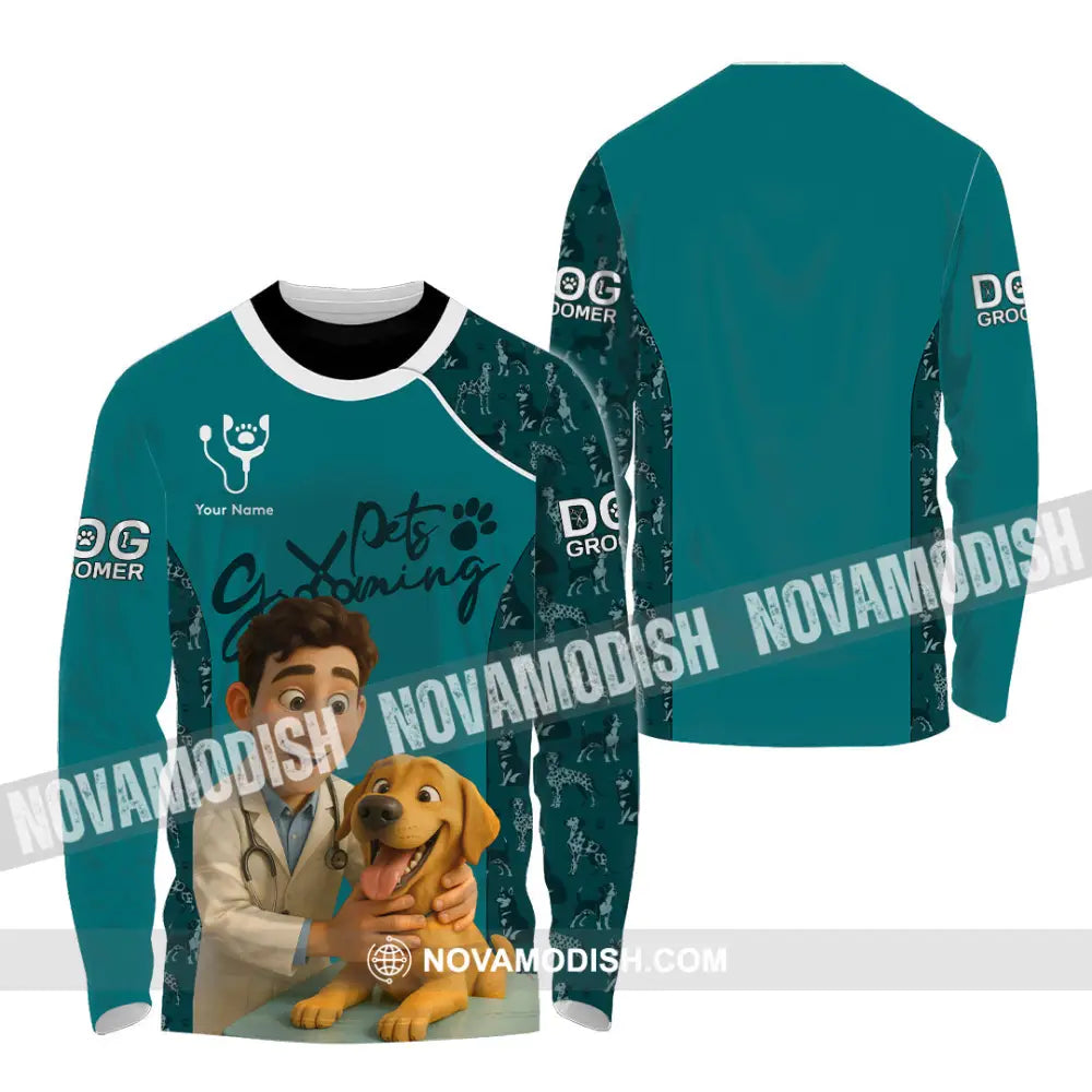 Unisex Shirt - Custom Pets Grooming 3D Shirt Long Sleeve Shirt / S T-shirt