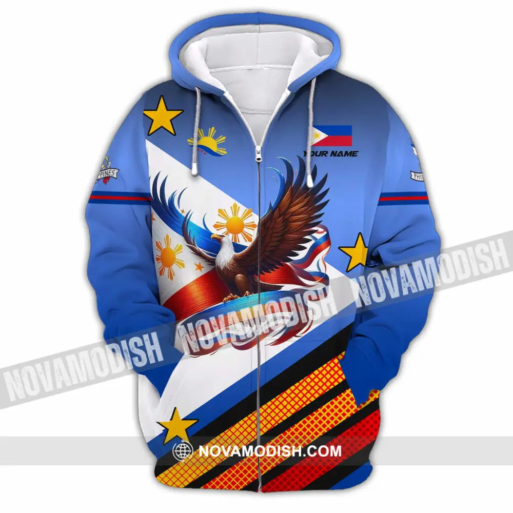 Unisex Shirt - Custom Philippines 3D Shirt Zipper Hoodie / S T-shirt