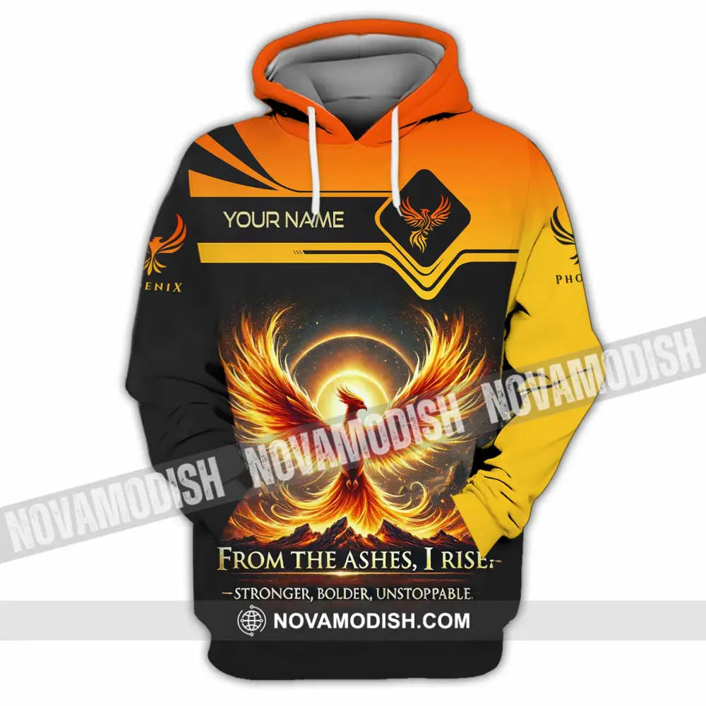 Unisex Shirt - Custom Phoenix From The Ashes I Rise Stronger Bolder Unstoppable Shirt Hoodie / S T-shirt