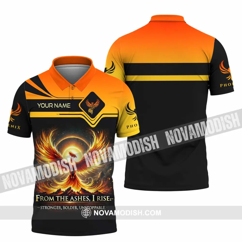 Unisex Shirt - Custom Phoenix From The Ashes I Rise Stronger Bolder Unstoppable Shirt Polo Shirt / S T-shirt