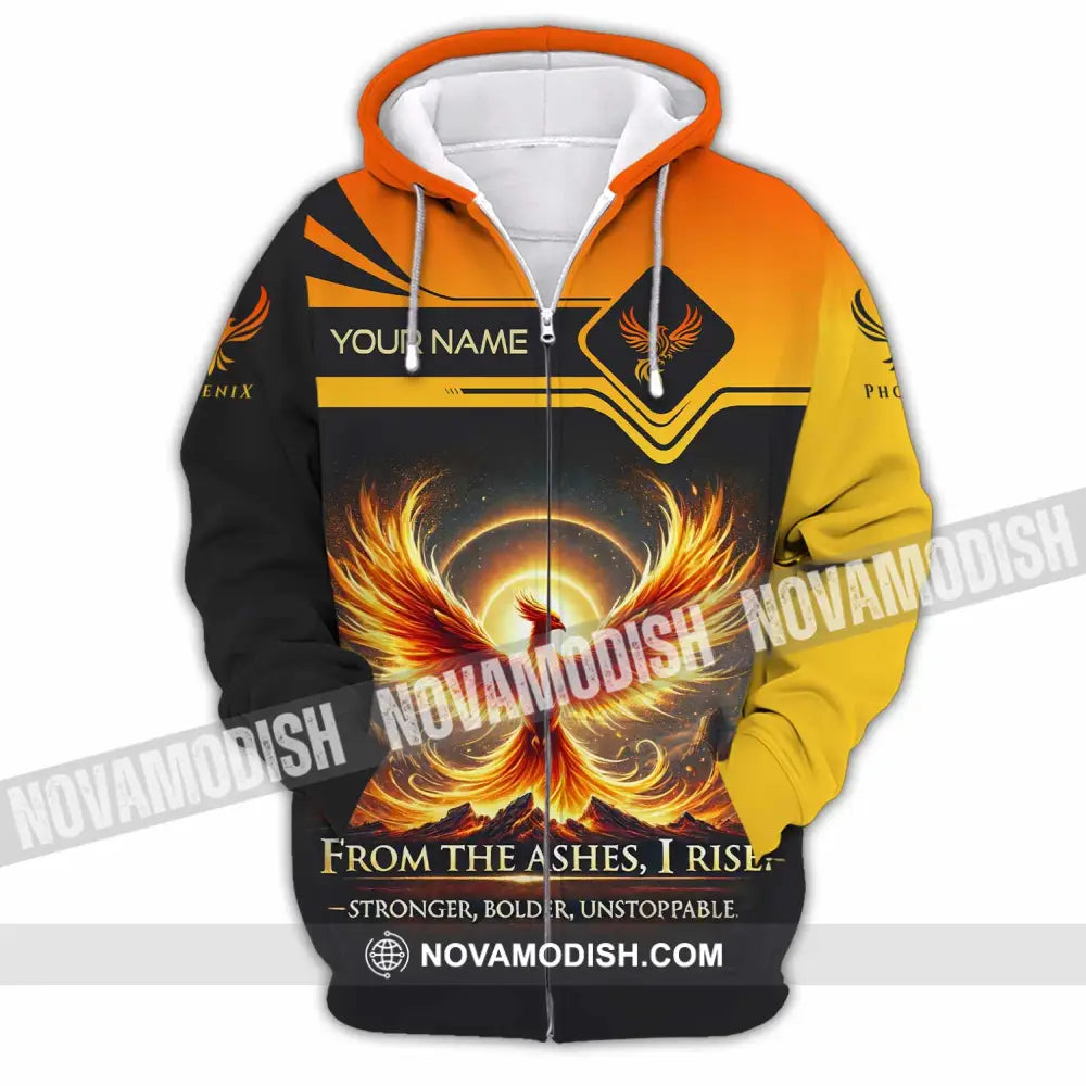 Unisex Shirt - Custom Phoenix From The Ashes I Rise Stronger Bolder Unstoppable Shirt Zipper Hoodie / S T-shirt