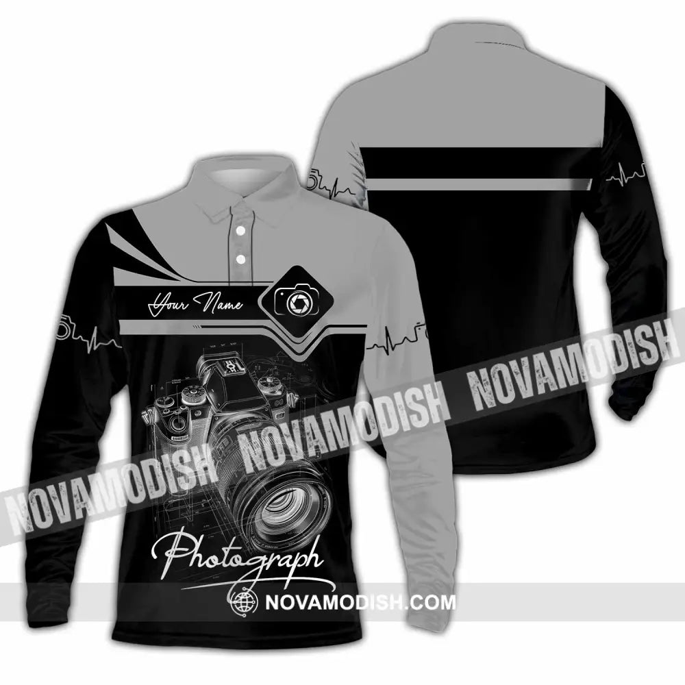 Unisex Shirt - Custom Photograph 3D Shirt Long Sleeve Polo / S T-shirt