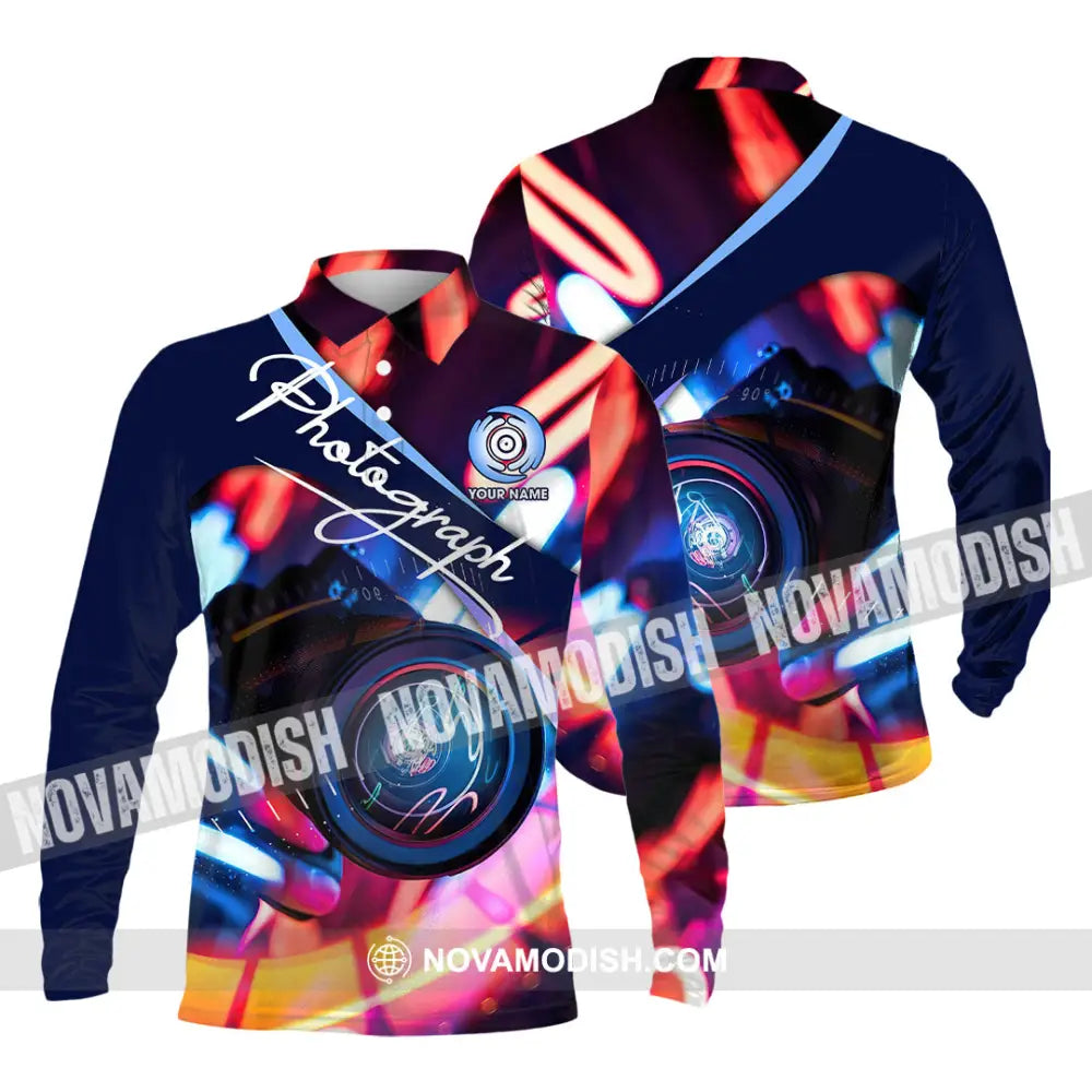 Unisex Shirt - Custom Photograph 3D Shirt Long Sleeve Polo / S T-shirt