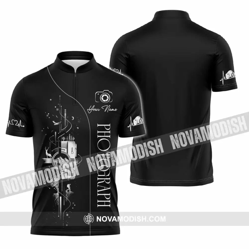 Unisex Shirt - Custom Photograph 3D Shirt - Zipper Polo Shirt / S - T-shirt