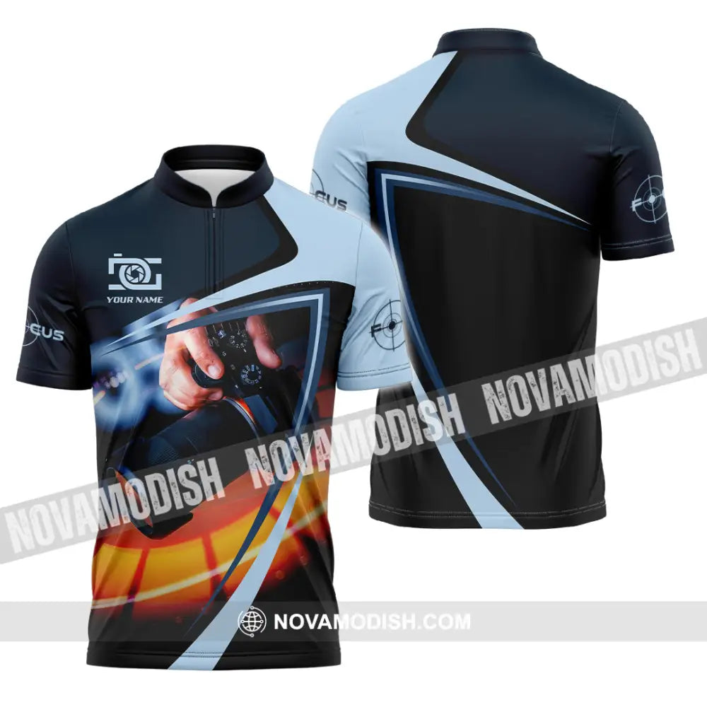 Unisex Shirt - Custom Photograph 3D Shirt Zipper Polo Shirt / S T-shirt