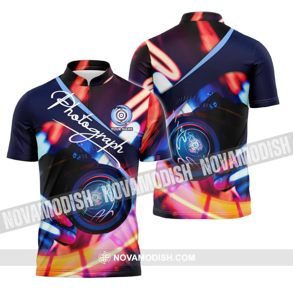 Unisex Shirt - Custom Photograph 3D Shirt Zipper Polo Shirt / S T-shirt