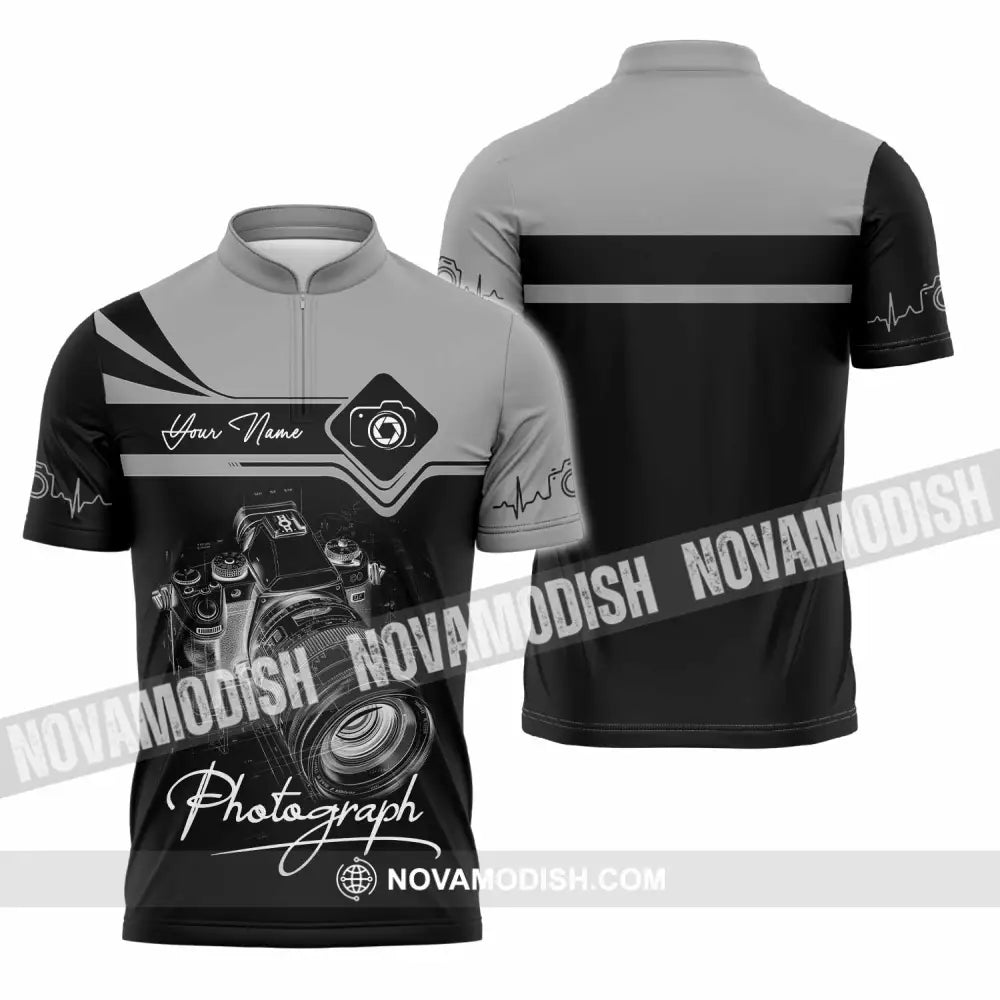 Unisex Shirt - Custom Photograph 3D Shirt Zipper Polo Shirt / S T-shirt