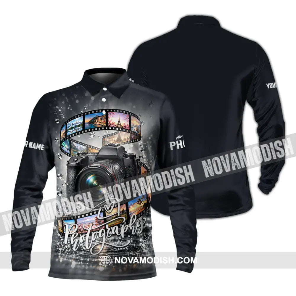 Unisex Shirt - Custom Photograph Shirt - Long Sleeve Polo / S - T-shirt