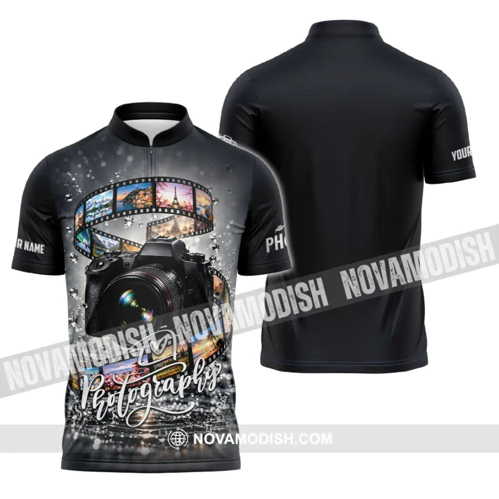 Unisex Shirt - Custom Photograph Shirt - Zipper Polo Shirt / S - T-shirt