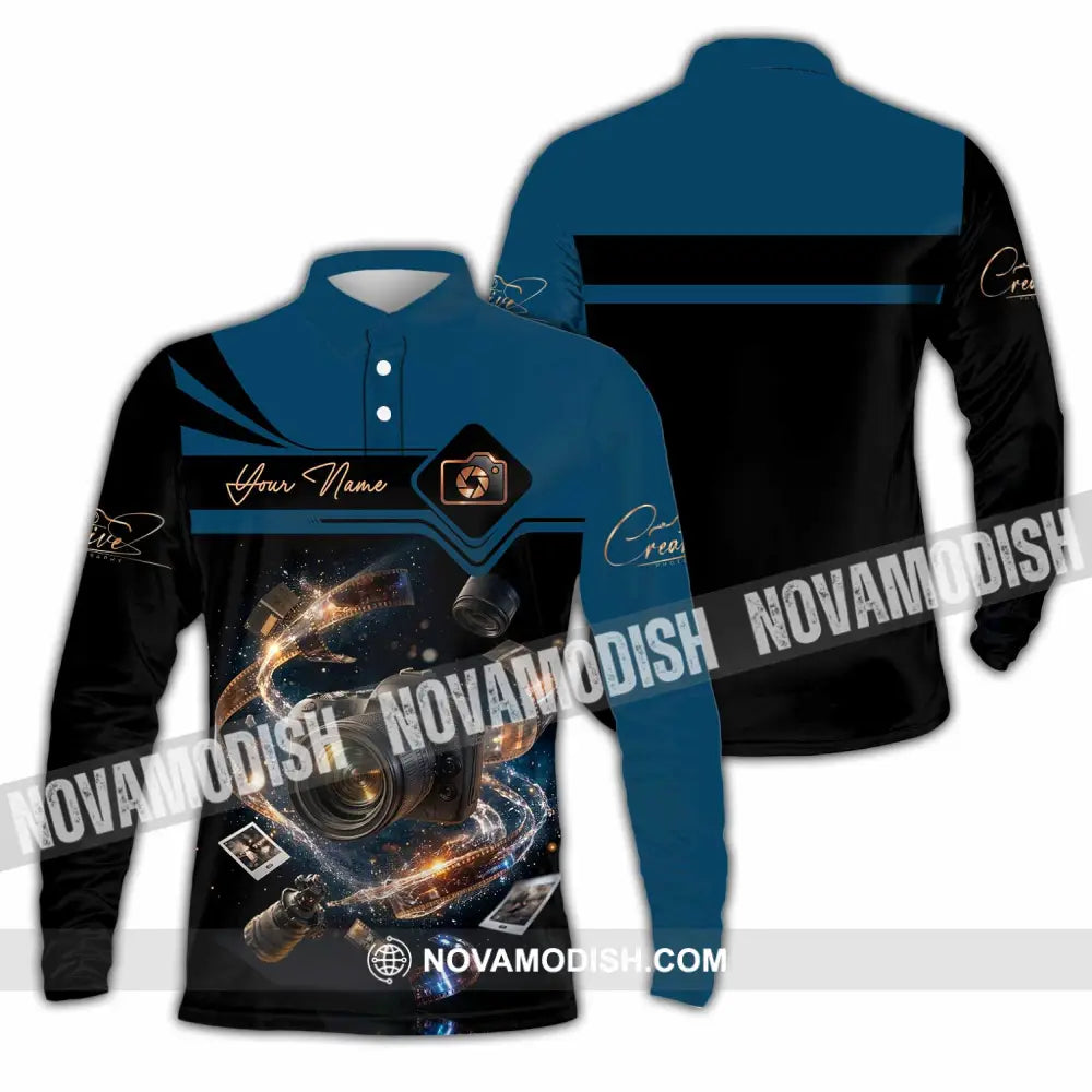Unisex Shirt - Custom Photographer 3D Shirt - Long Sleeve Polo / S - T-shirt