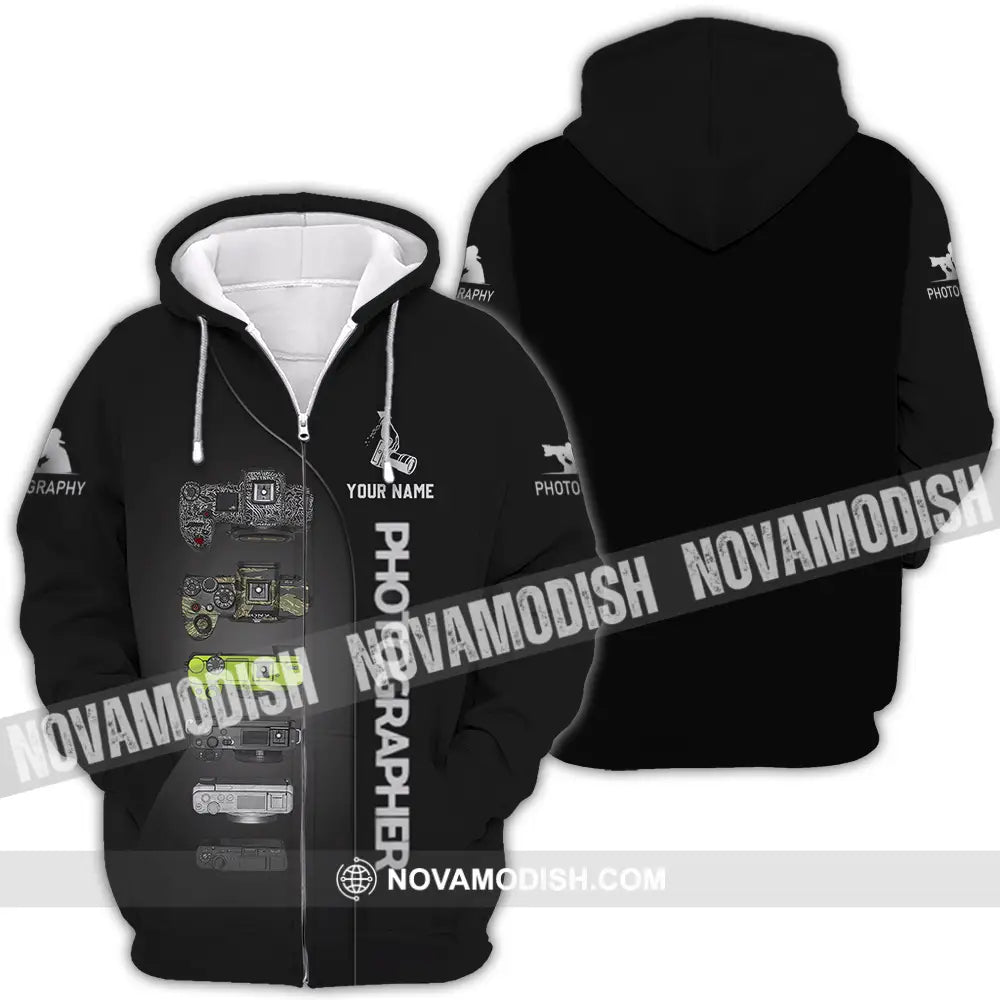 Unisex Shirt - Custom Photographer 3D Shirt Zipper Hoodie / S T-shirt
