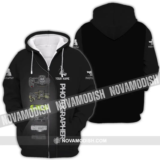 Unisex Shirt - Custom Photographer 3D Shirt Zipper Hoodie / S T-shirt