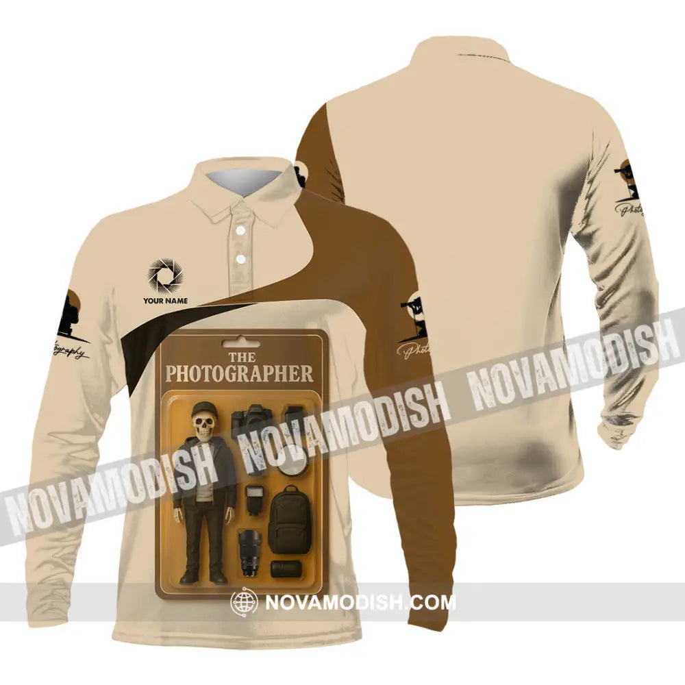 Unisex Shirt - Custom Photographer Shirt Long Sleeve Polo / S T-shirt