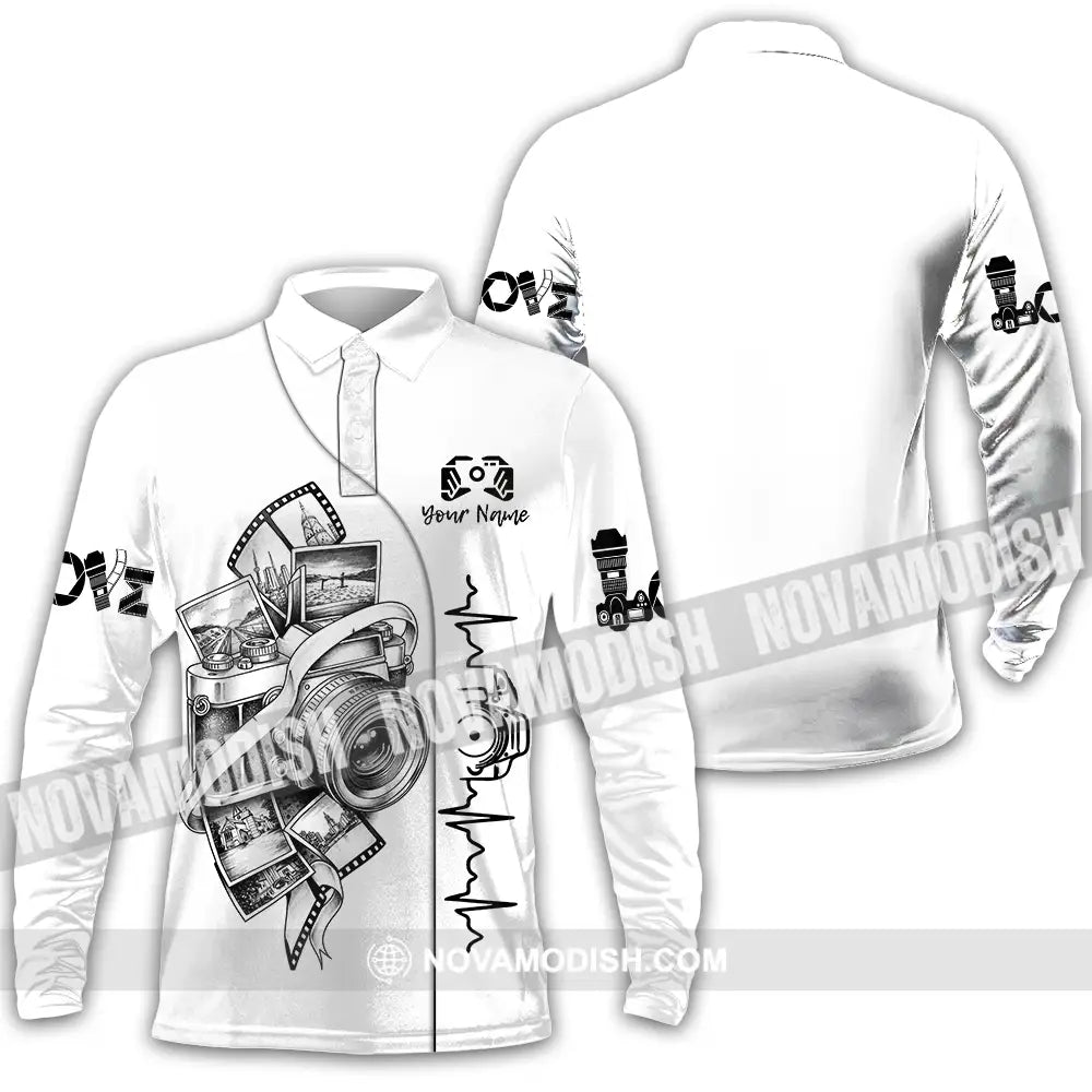 Unisex Shirt - Custom Photographer Shirt - Long Sleeve Polo / S - T-shirt