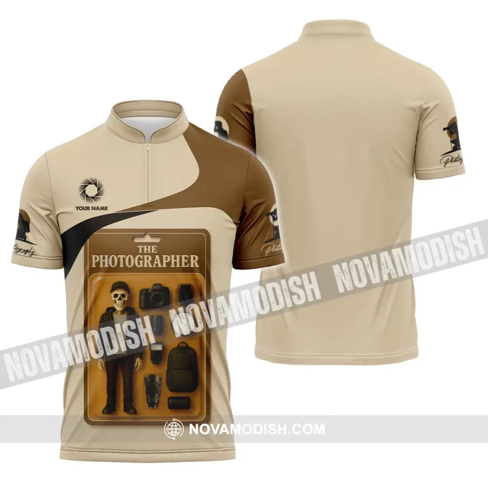 Unisex Shirt - Custom Photographer Shirt Zipper Polo Shirt / S T-shirt