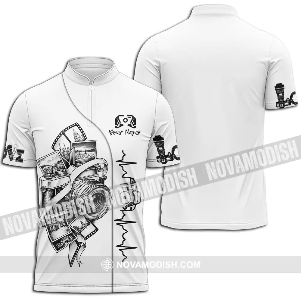 Unisex Shirt - Custom Photographer Shirt - Zipper Polo Shirt / S - T-shirt