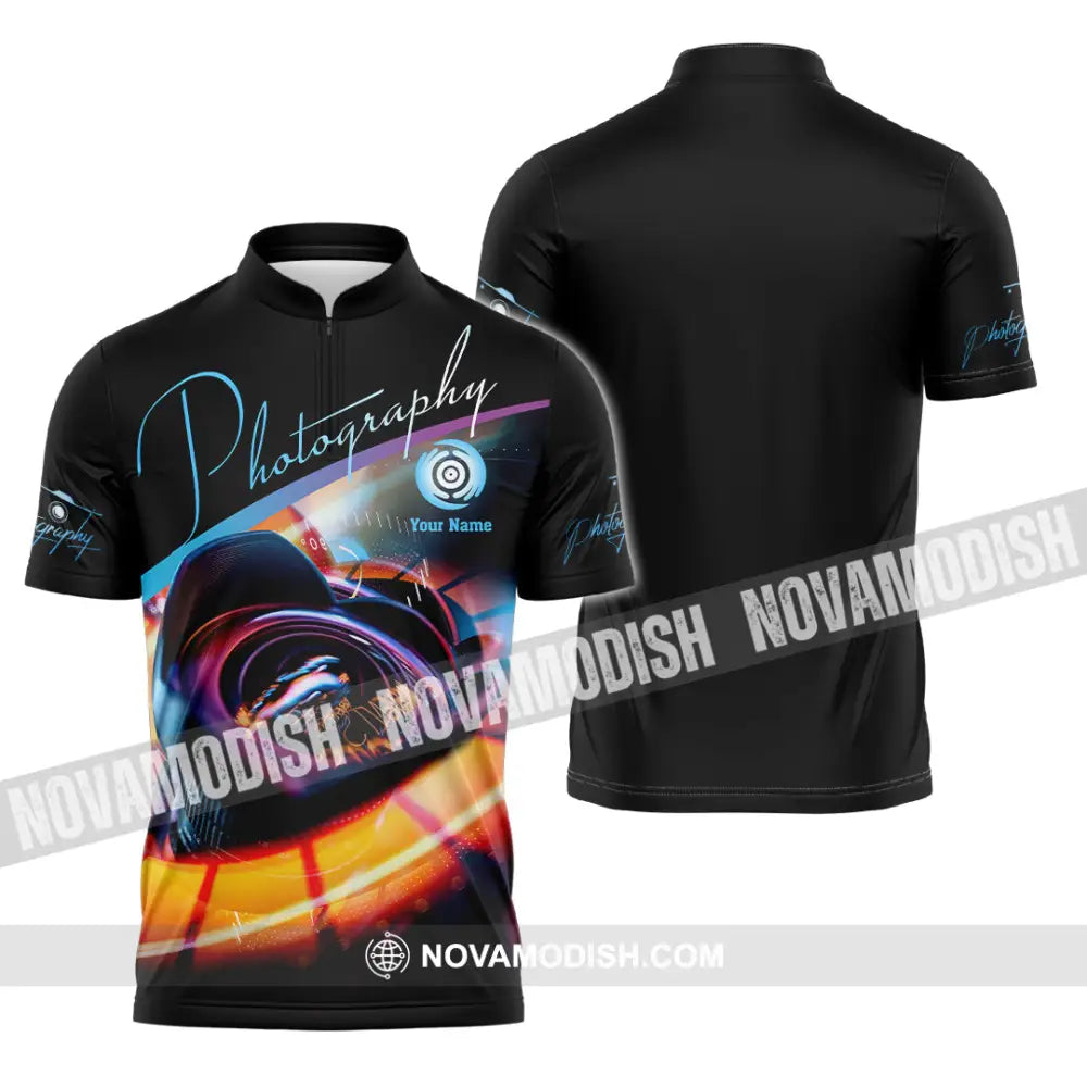 Unisex Shirt - Custom Photography 3D Shirt Zipper Polo Shirt / S T-shirt