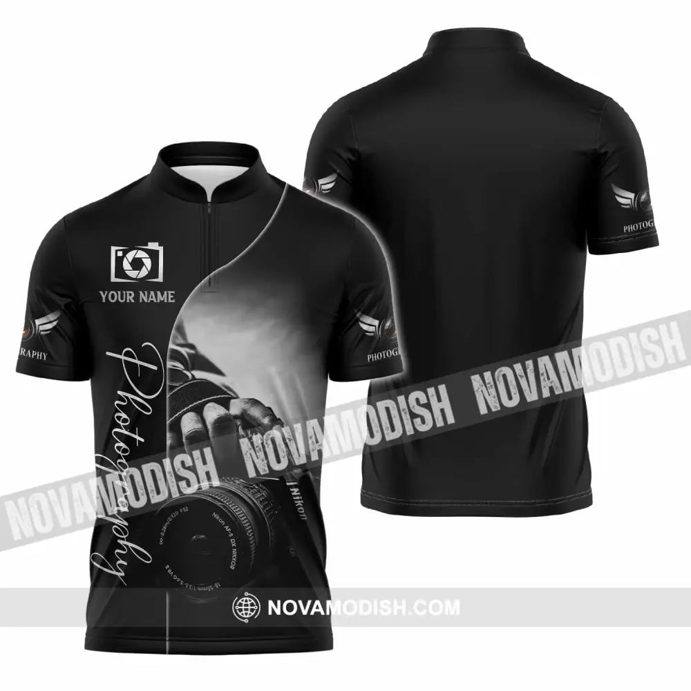 Unisex Shirt - Custom Photography 3D Shirt Zipper Polo Shirt / S T-shirt