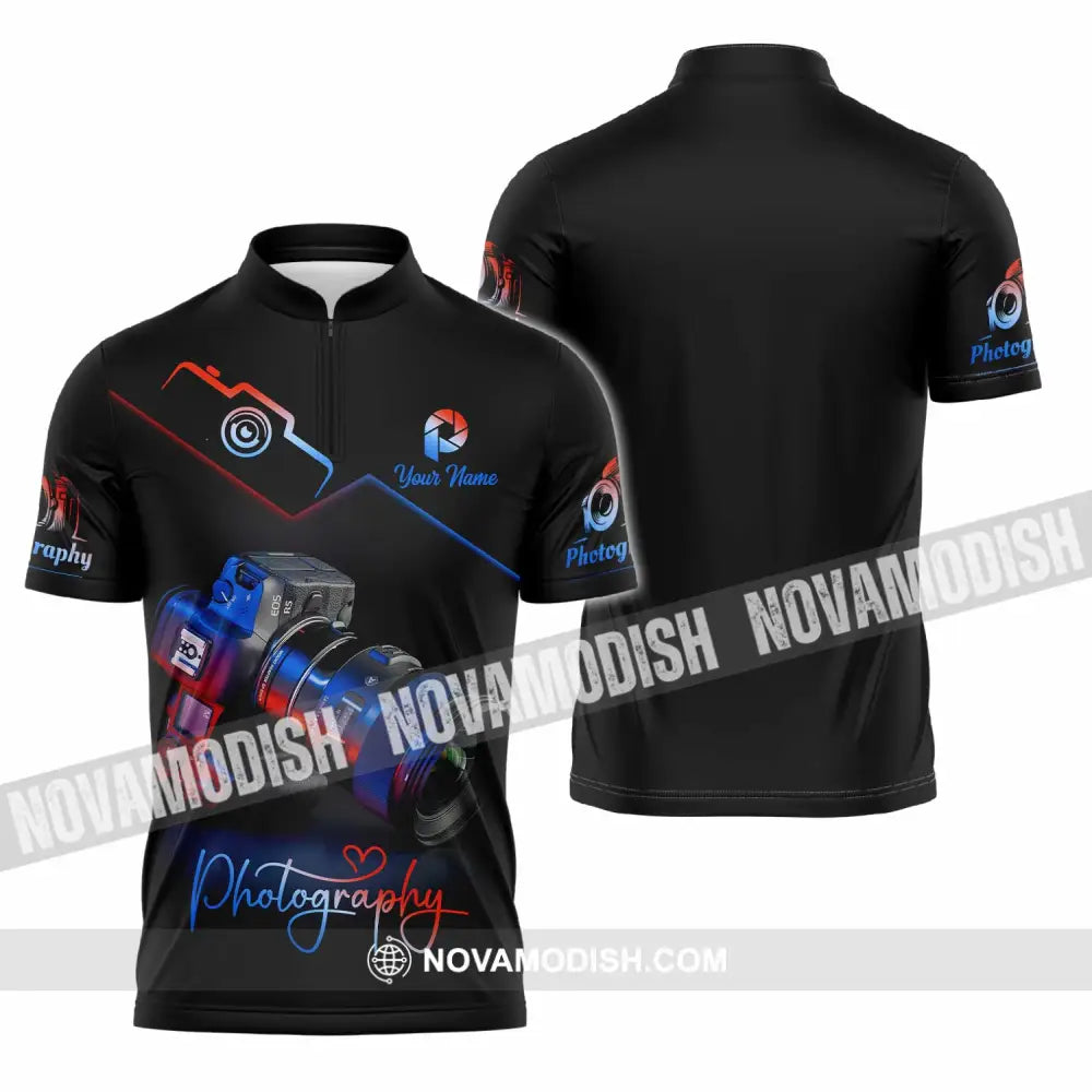 Unisex Shirt - Custom Photography 3D Shirt Zipper Polo Shirt / S T-shirt