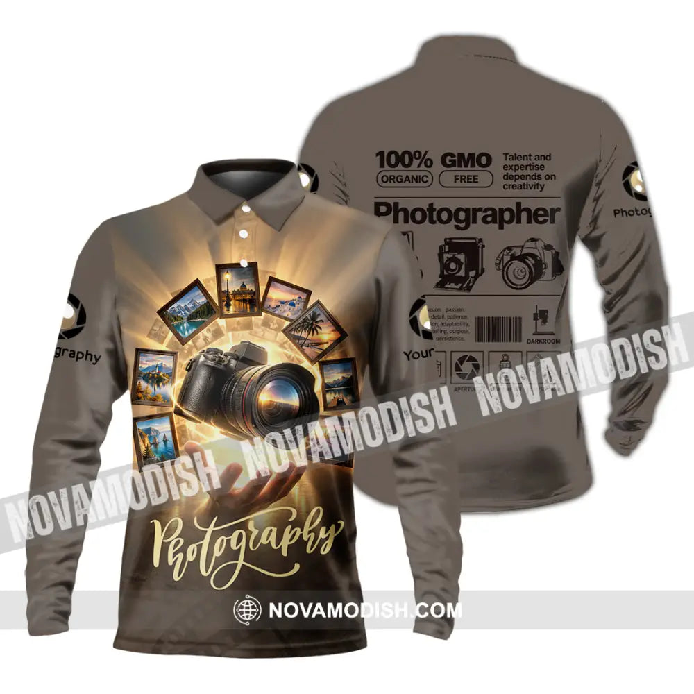 Unisex Shirt - Custom Photography Shirt - Long Sleeve Polo / S - T-shirt