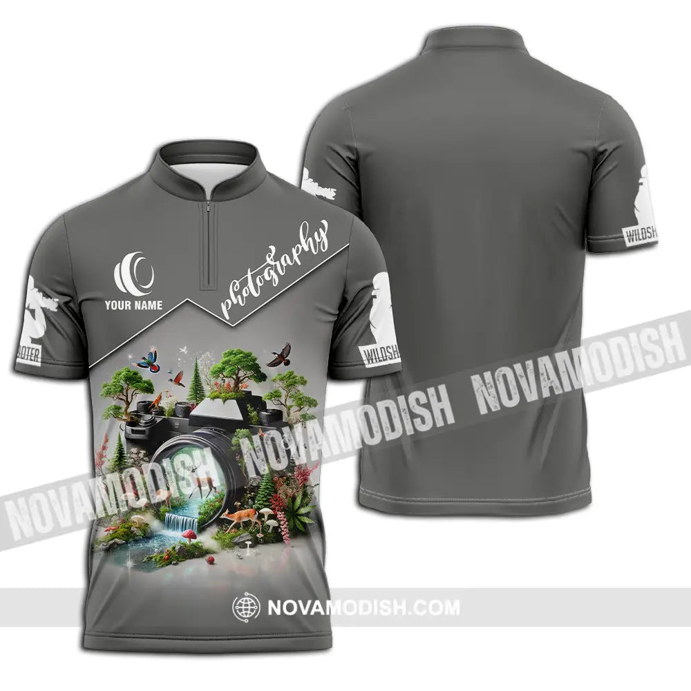 Unisex Shirt - Custom Photography Lover Shirt Zipper Polo Shirt / S T-shirt