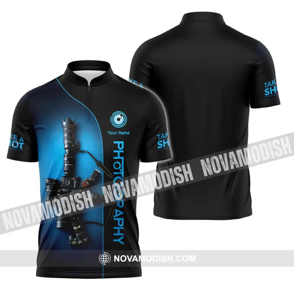 Unisex Shirt - Custom Photography Shirt - Zipper Polo Shirt / S - T-shirt