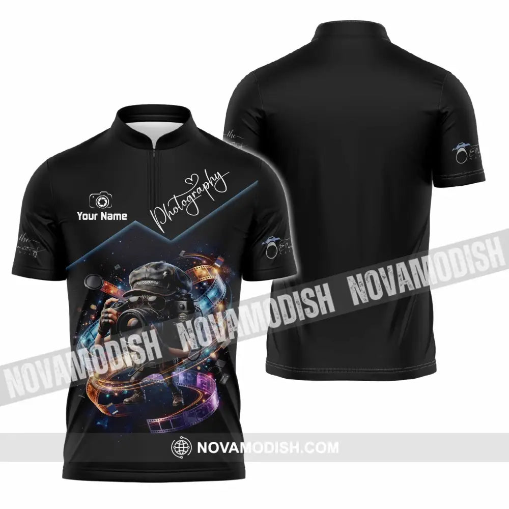 Unisex Shirt - Custom Photography Shirt - Zipper Polo Shirt / S - T-shirt