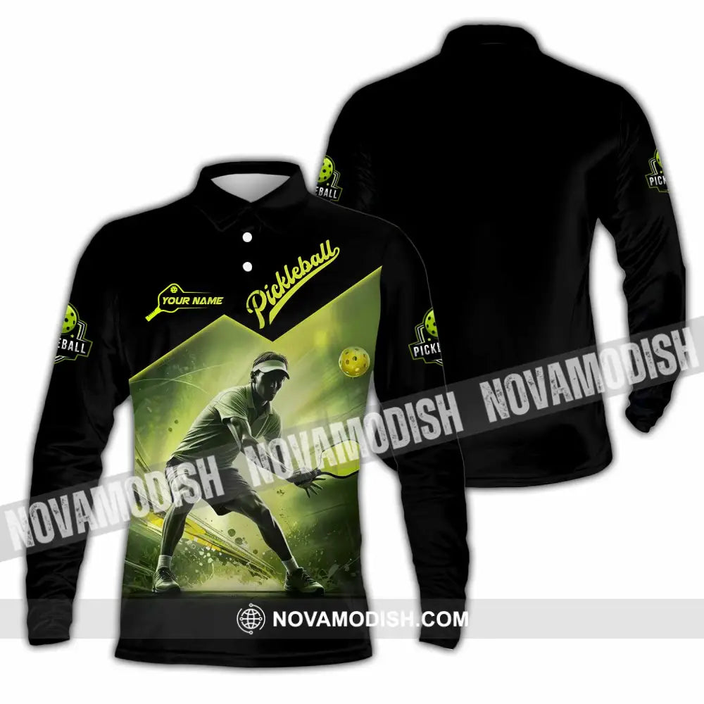 Unisex Shirt - Custom Pickleball 3D Shirt Long Sleeve Polo / S T-shirt