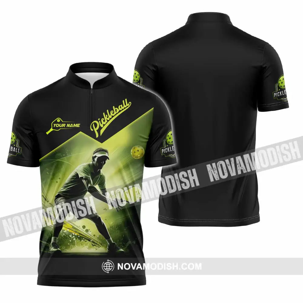 Unisex Shirt - Custom Pickleball 3D Shirt Zipper Polo Shirt / S T-shirt