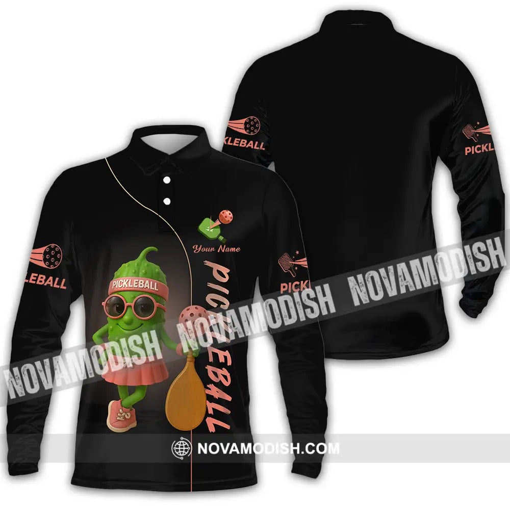 Unisex Shirt - Custom Pickleball Shirt Long Sleeve Polo / S T-shirt