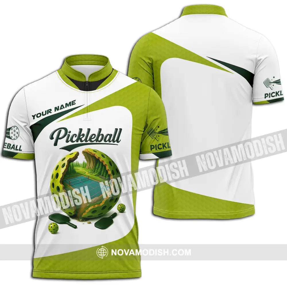 Unisex Shirt - Custom Pickleball Shirt Zipper Polo Shirt / S T-shirt