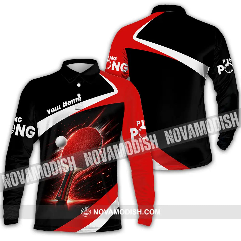 Unisex Shirt - Custom Ping Pong Shirt - Long Sleeve Polo / S - T-shirt