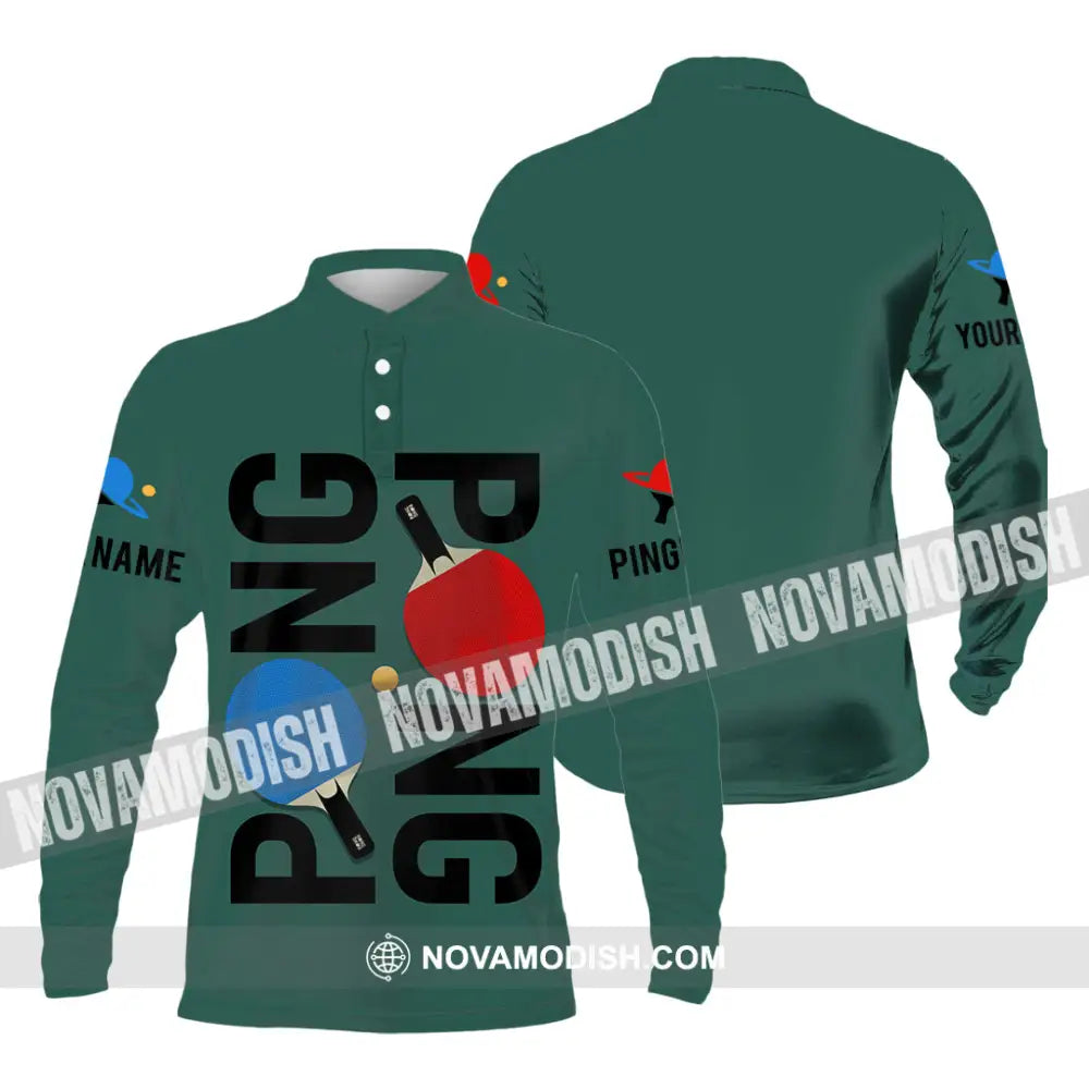 Unisex Shirt - Custom Ping Pong Shirt Long Sleeve Polo / S T-shirt