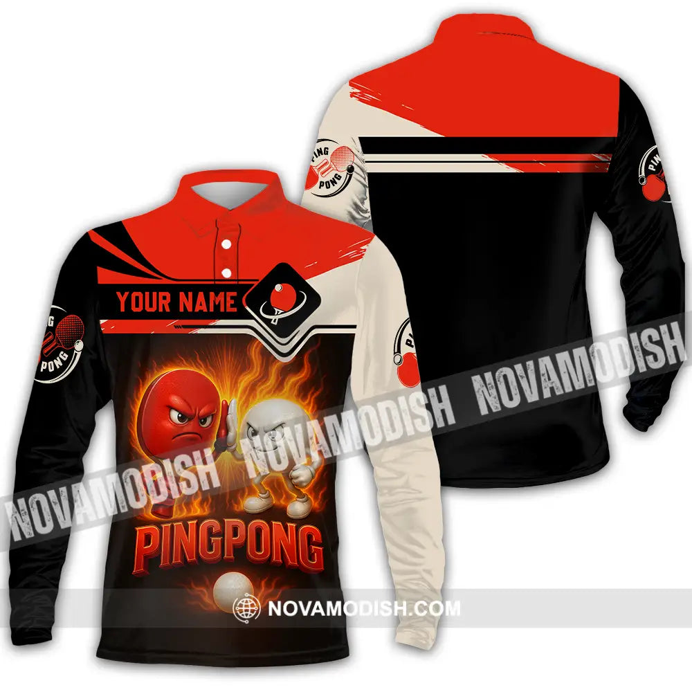 Unisex Shirt - Custom Ping Pong Shirt Long Sleeve Polo / S T-shirt