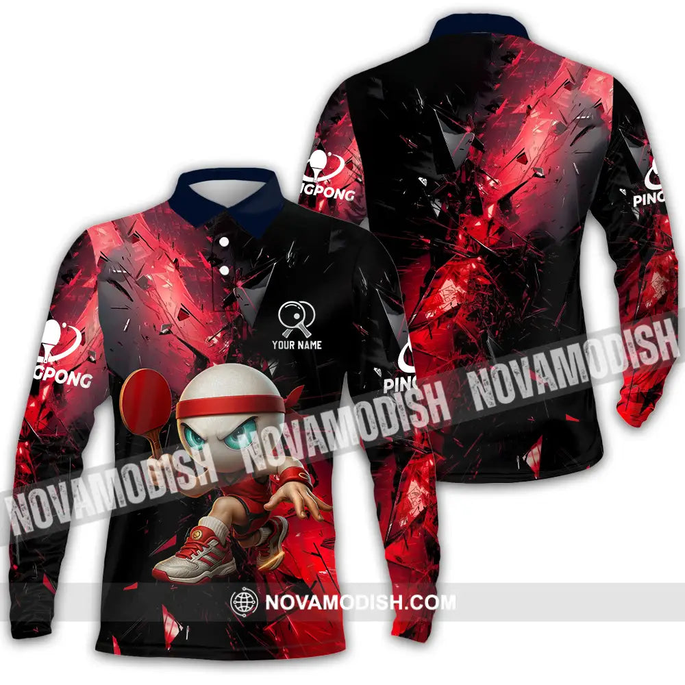 Unisex Shirt - Custom Ping Pong Shirt Long Sleeve Polo / S T-shirt