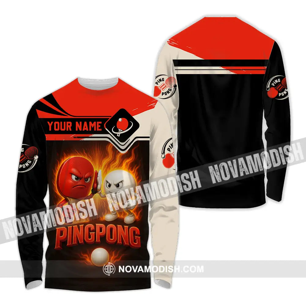 Unisex Shirt - Custom Ping Pong Shirt Long Sleeve Shirt / S T-shirt