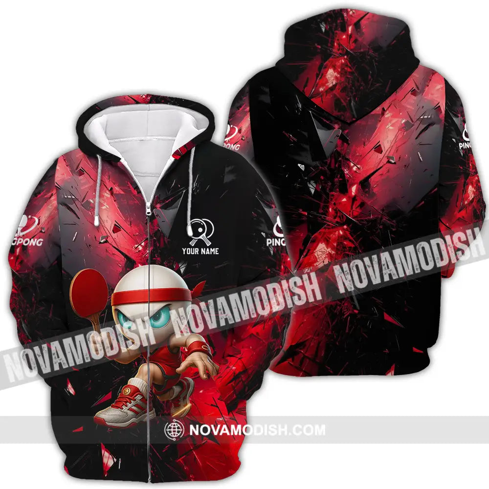 Unisex Shirt - Custom Ping Pong Shirt Zipper Hoodie / S T-shirt