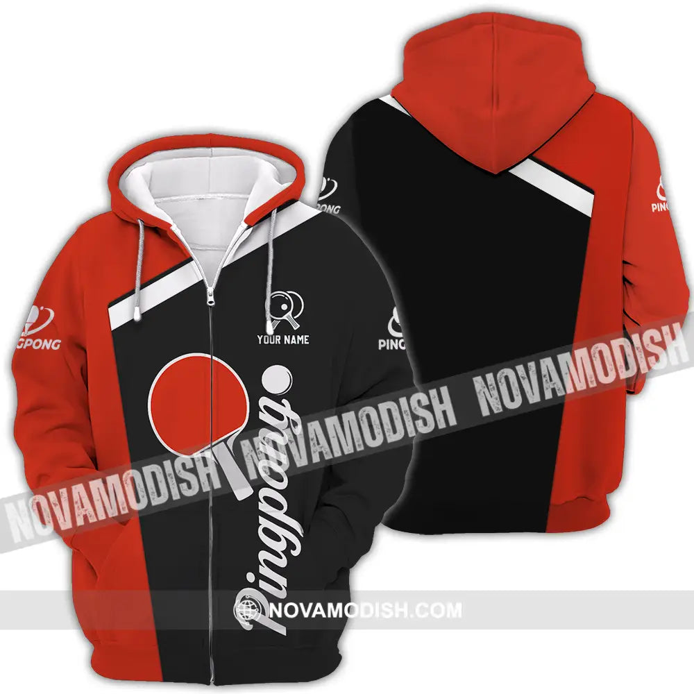 Unisex Shirt - Custom Ping Pong Shirt Zipper Hoodie / S T-shirt