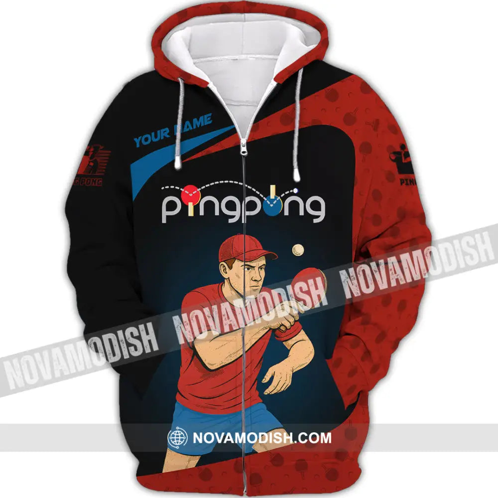 Unisex Shirt - Custom Ping Pong Shirt Zipper Hoodie / S T-shirt