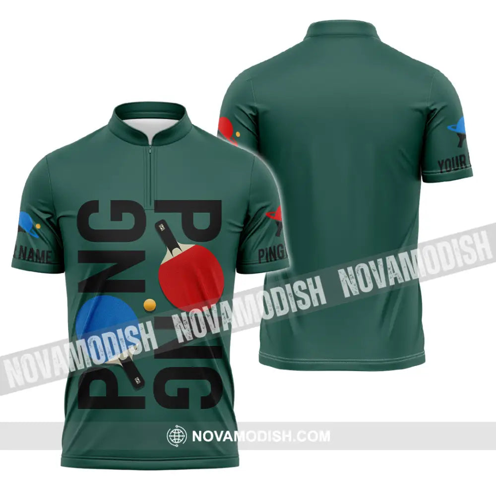 Unisex Shirt - Custom Ping Pong Shirt Zipper Polo Shirt / S T-shirt